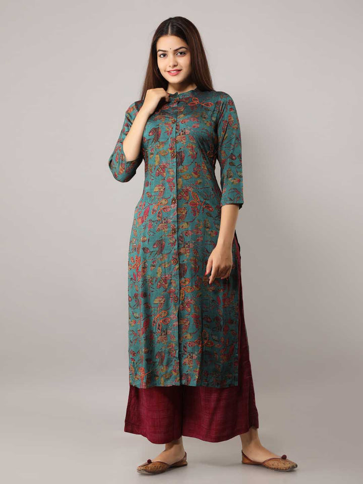 Rayon Straight Women's Kurta with Palazzo