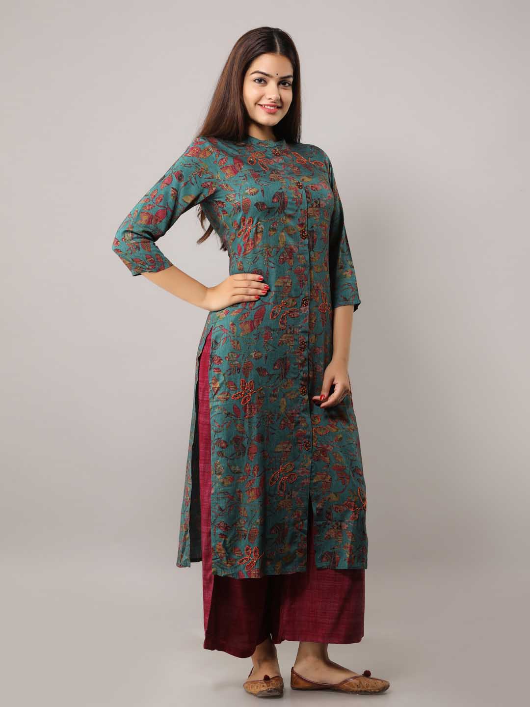Rayon Straight Women's Kurta with Palazzo