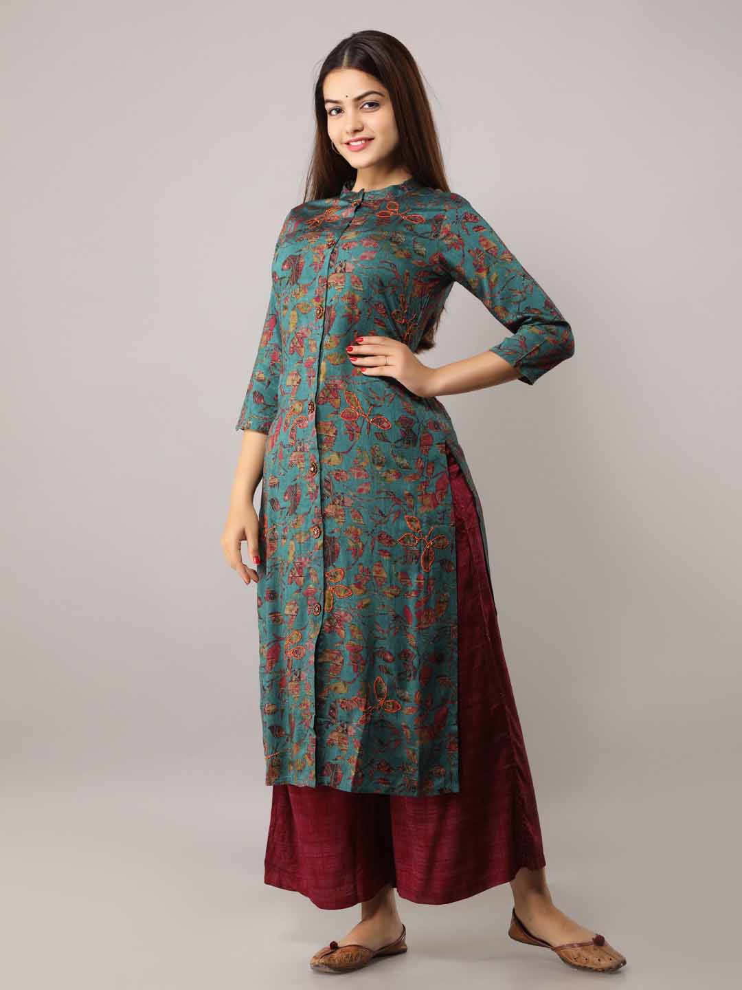 Rayon Straight Women's Kurta with Palazzo