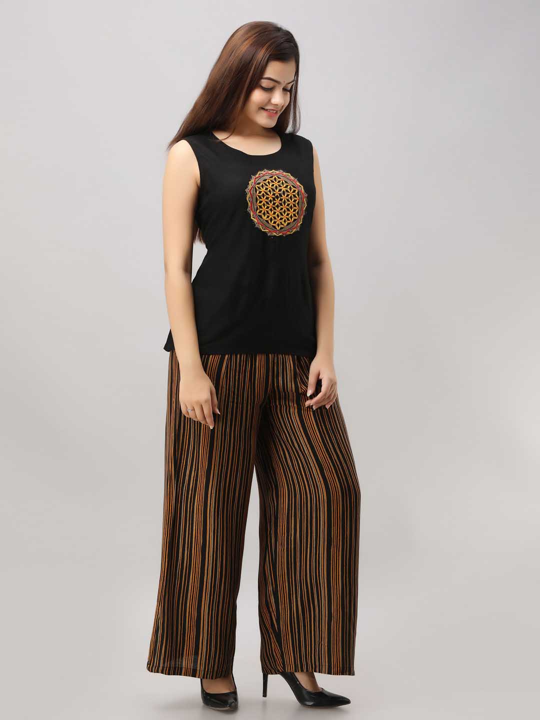 Rayon Slub Shrug/Jacket with Palazzo (3 piece set)