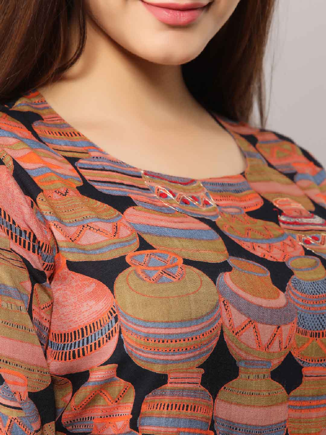 Rayon Slub Straight Women's Kurta with Palazzo