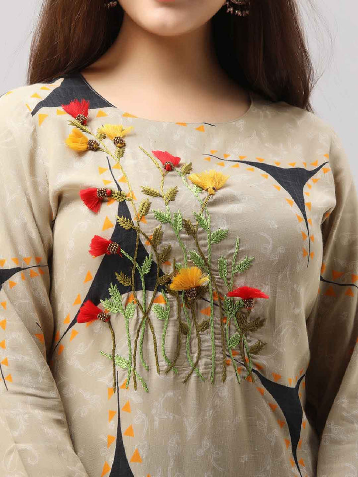 Women's Rayon Straight Slub   Kurta with Palazzo