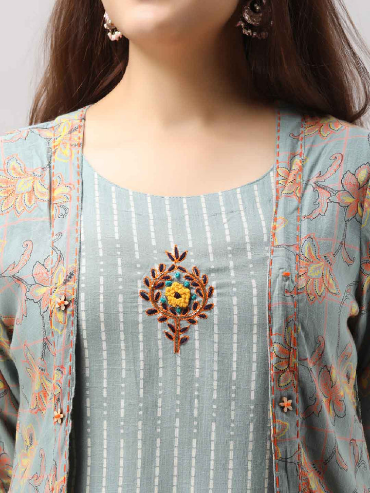 Women's Rayon Slub Shrug/Jacket with Palazzo