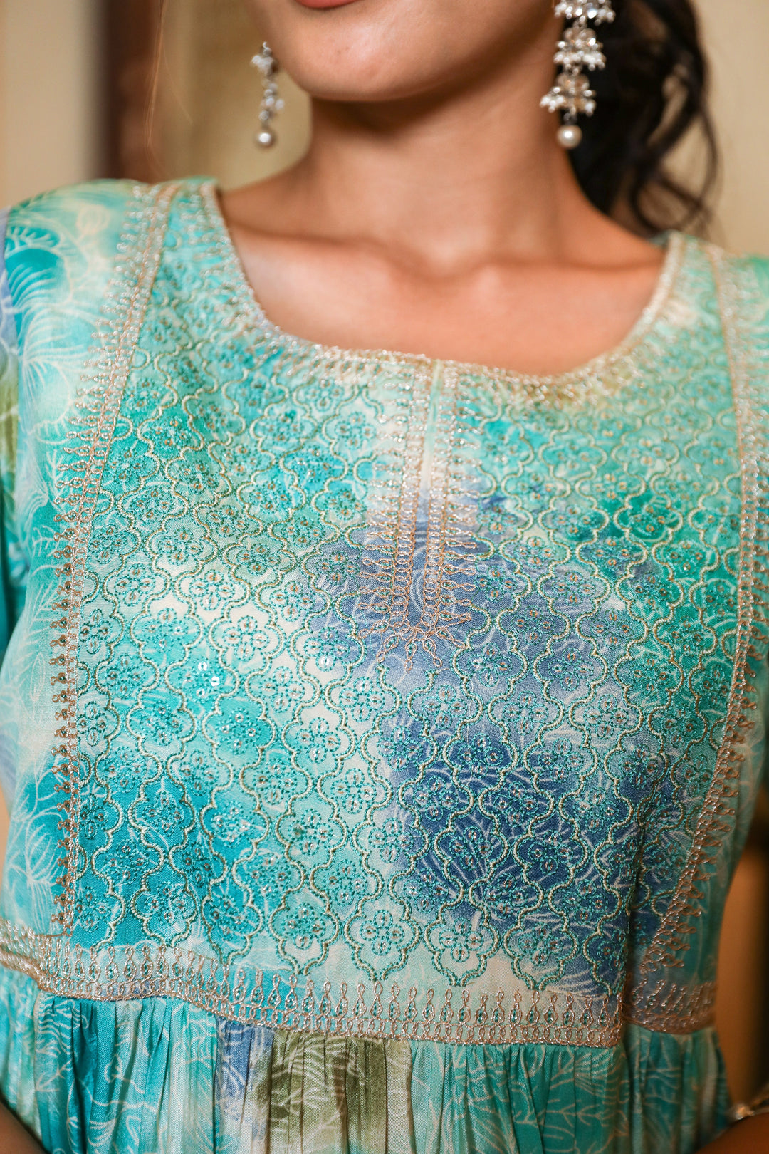 Women Mint Green Muslin Nyara Cut A-Line Kurta