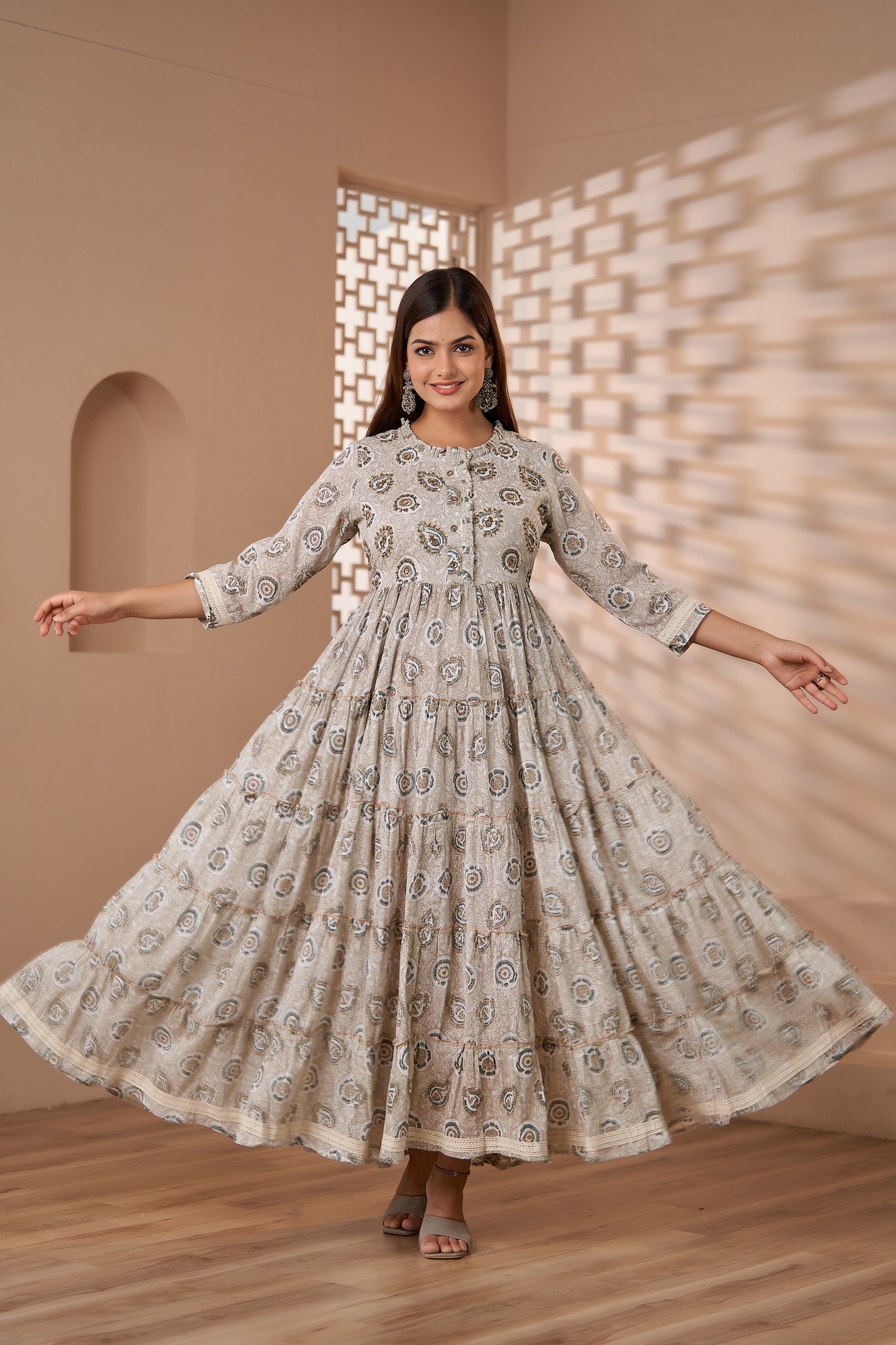 Digital Print Anarkali Gown, Designer Long Kurti For Women