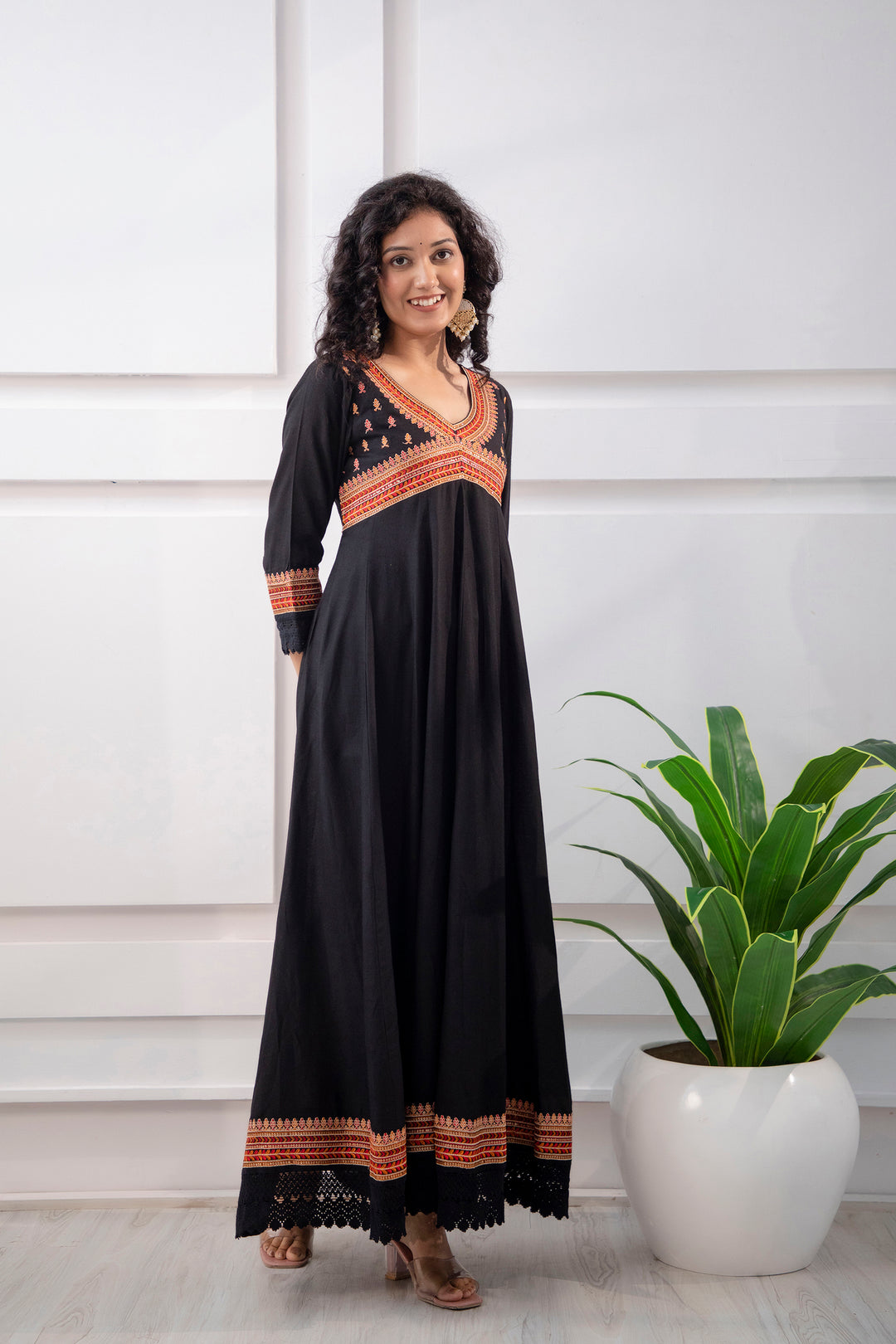 Women's Rayon Black Anarkali Anarkali Gown