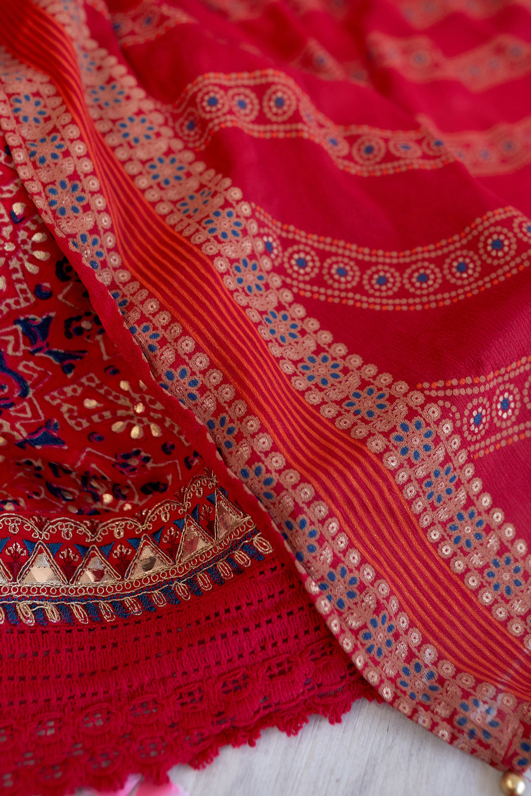Women's Rayon Pink Alia Cut A-line Kurta, Pant & Dupatta With Fancy Potli Set