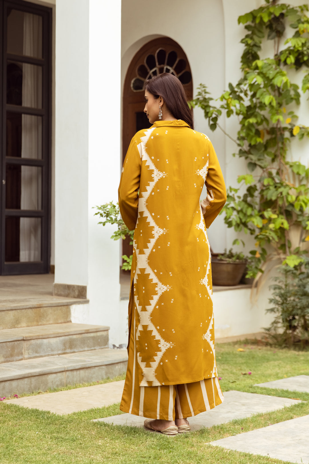 Women's Mustard German rayon Kurta Afghani Salwar Set