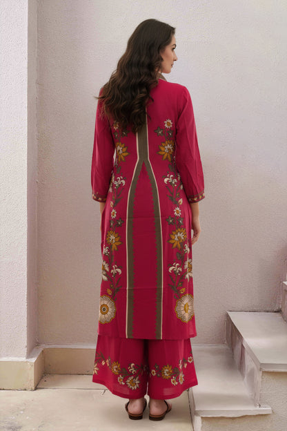 Nehamta Women's Rani German Rayon Kurta & Palazzo Set