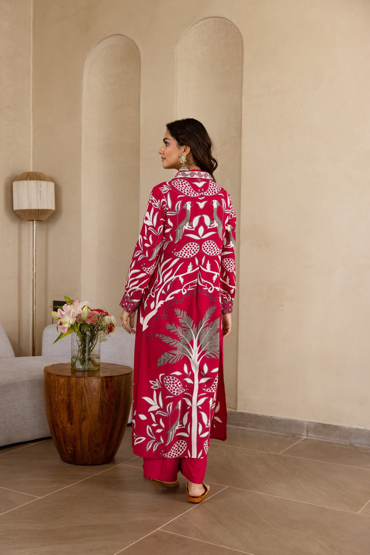 Nehamta Women's Rani German Rayon Kurta & Palazzo Set