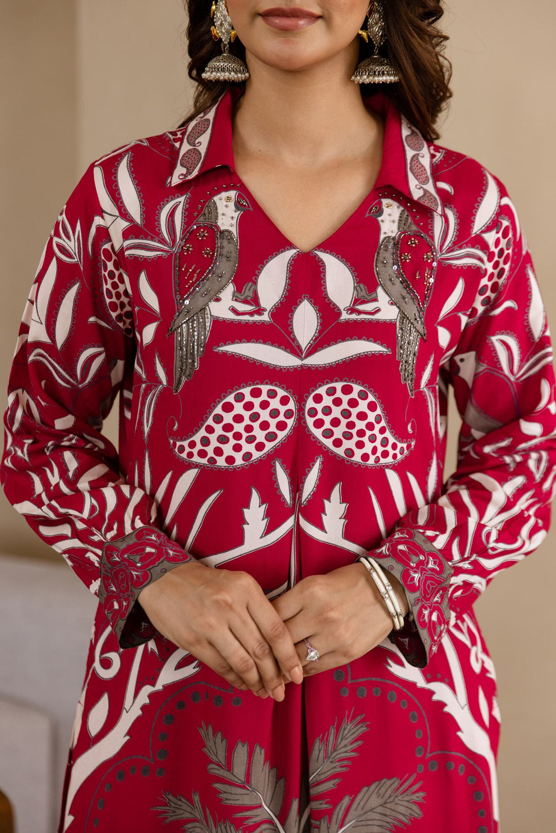 Nehamta Women's Rani German Rayon Kurta & Palazzo Set