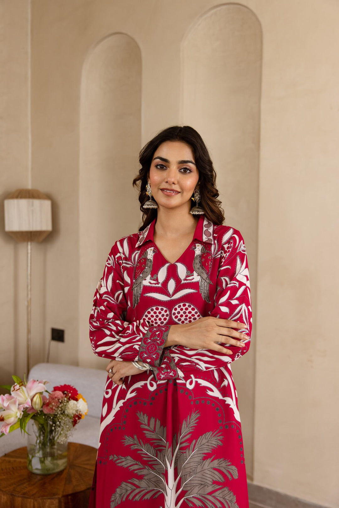 Nehamta Women's Rani German Rayon Kurta & Palazzo Set