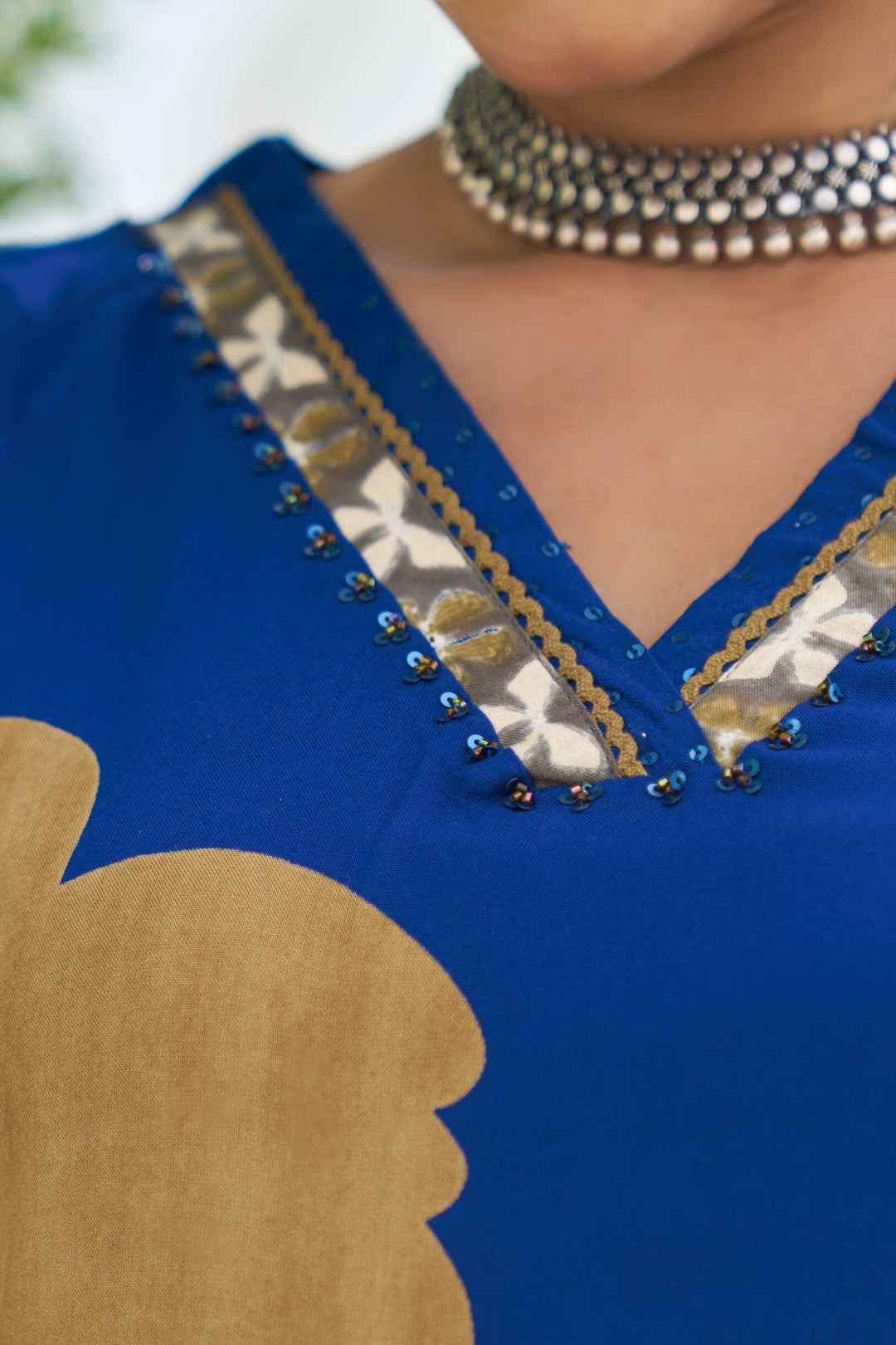 Nehamta Women's Blue German Rayon Kurta & Palazzo Set