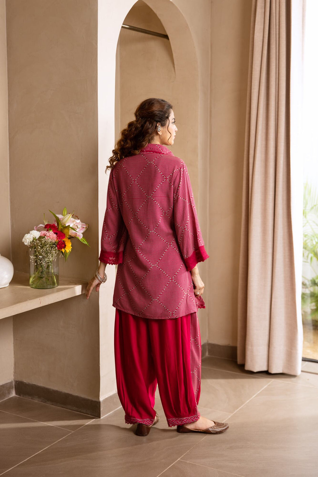 Nehamta Women's Rani German Rayon Tunic & Salwar Set