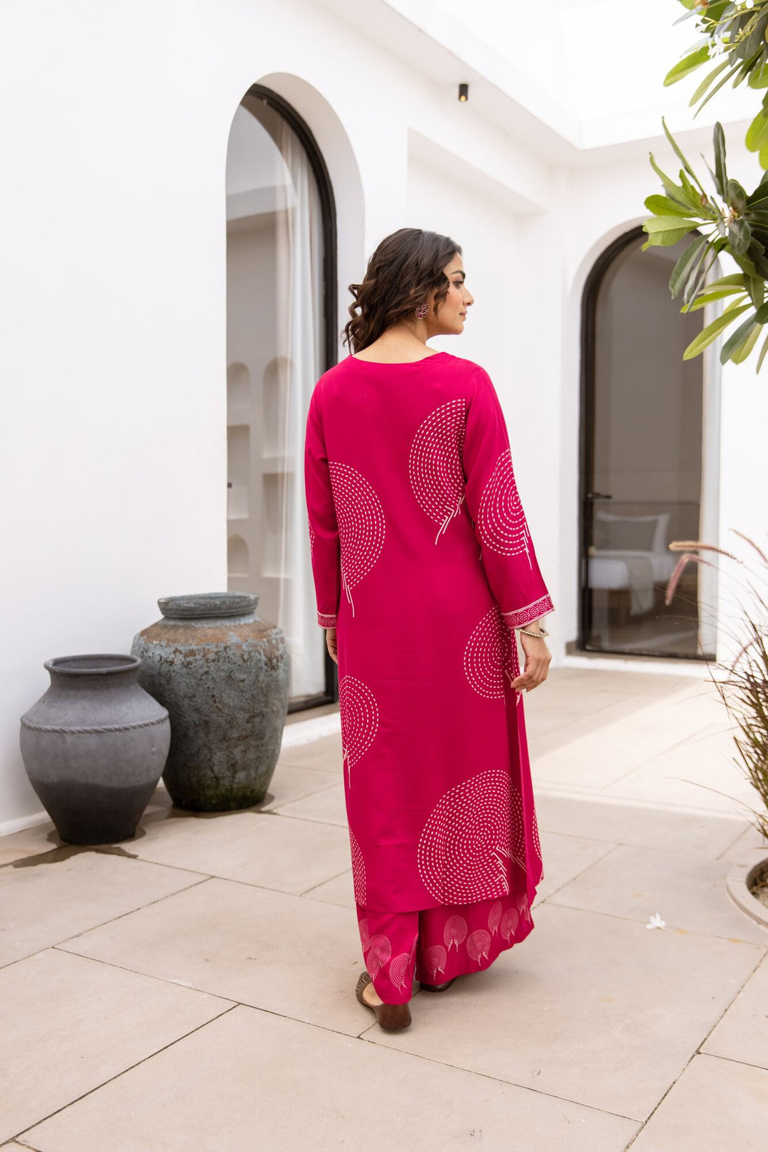 Nehamta Women's Rani German Rayon Kurta & Palazzo Set