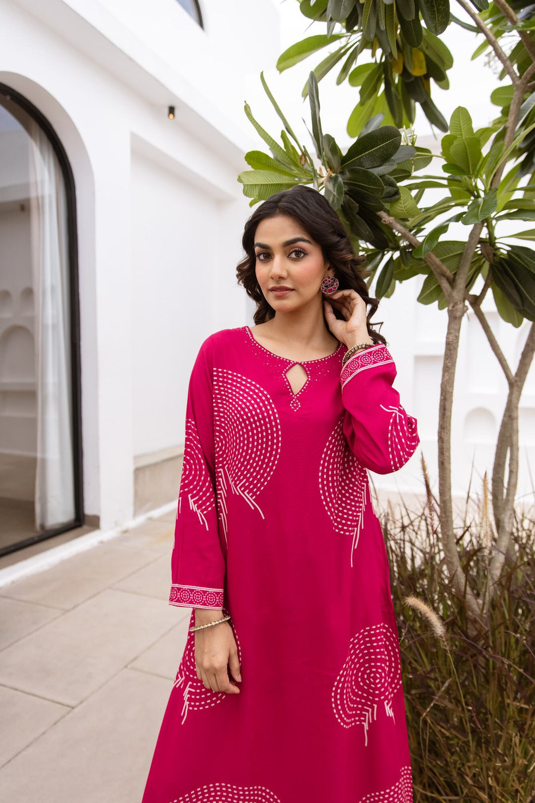 Nehamta Women's Rani German Rayon Kurta & Palazzo Set