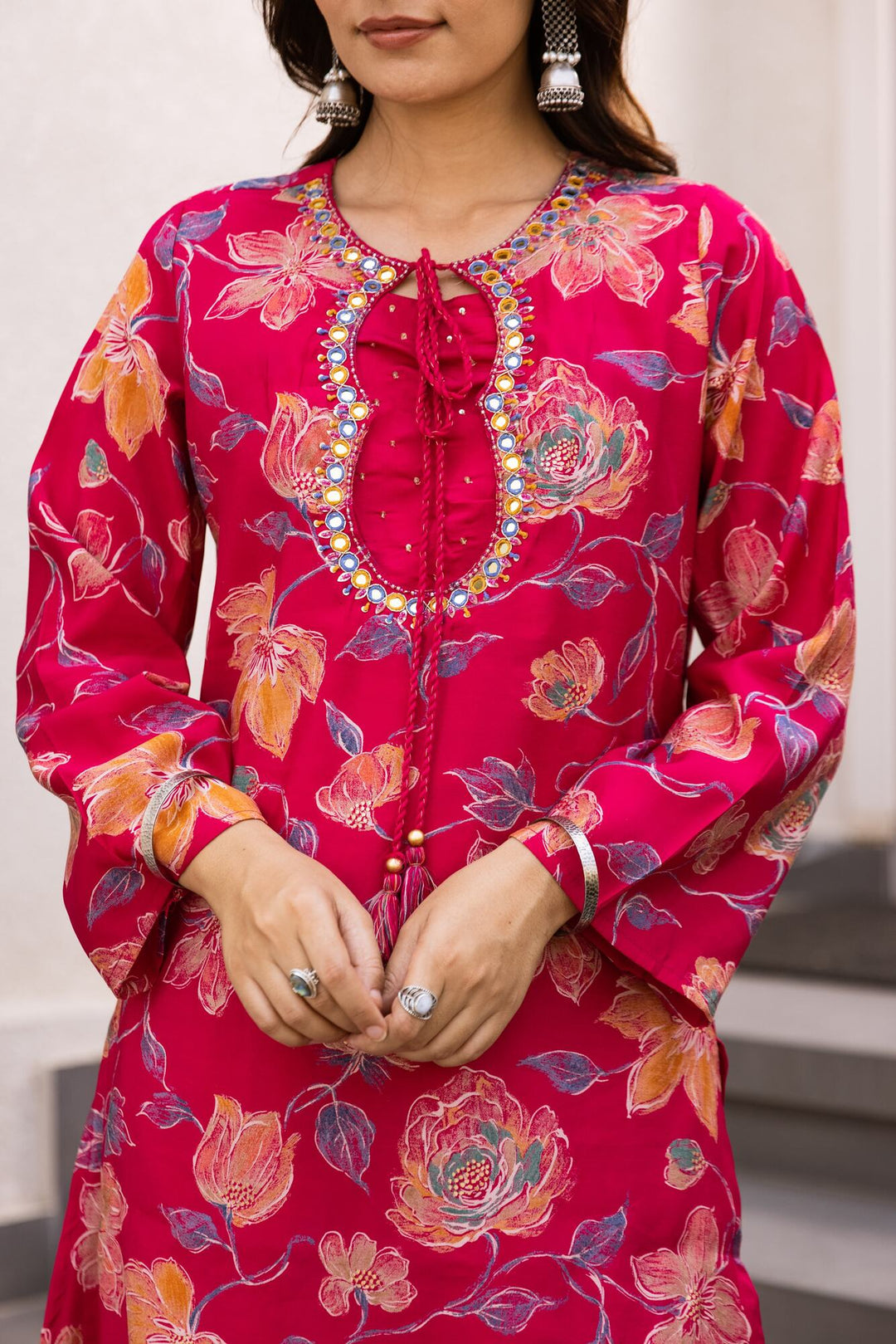 Nehamta Women's Rani Modal Muslin Kurta & Palazzo Set