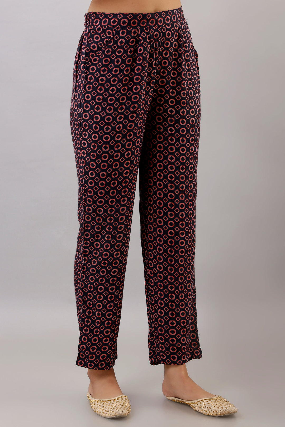 Peach Color Rayon Straight Womens Kurta with Pant