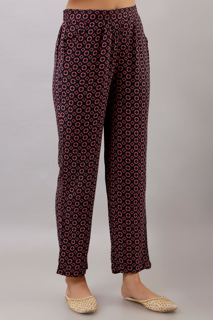 Peach Color Rayon Straight Womens Kurta with Pant