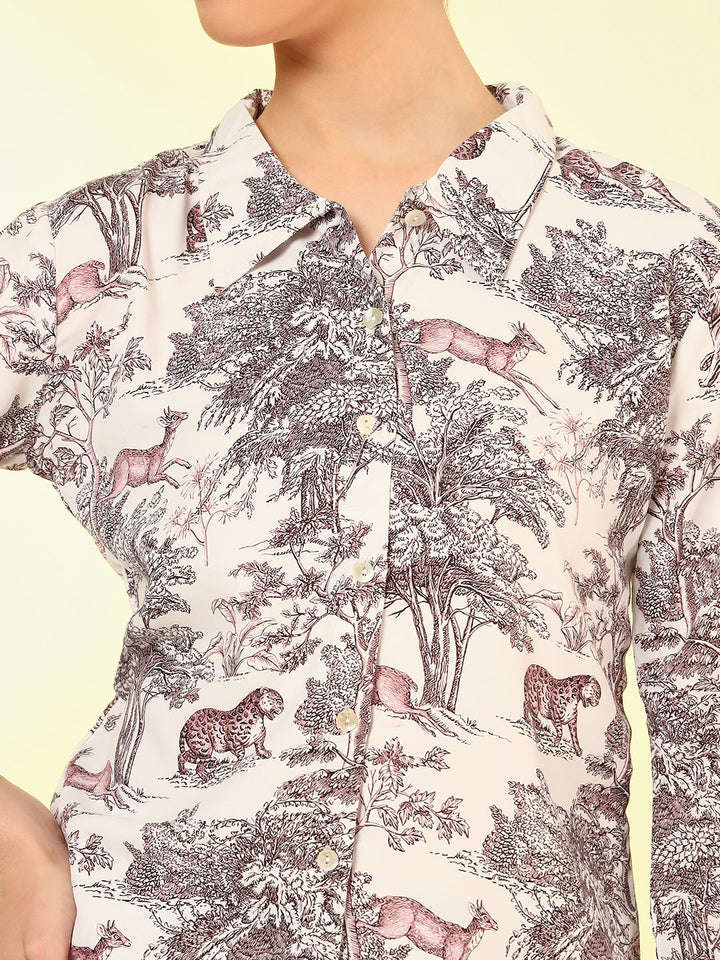 Nehamta Women's White Polyester Co-Ord Set