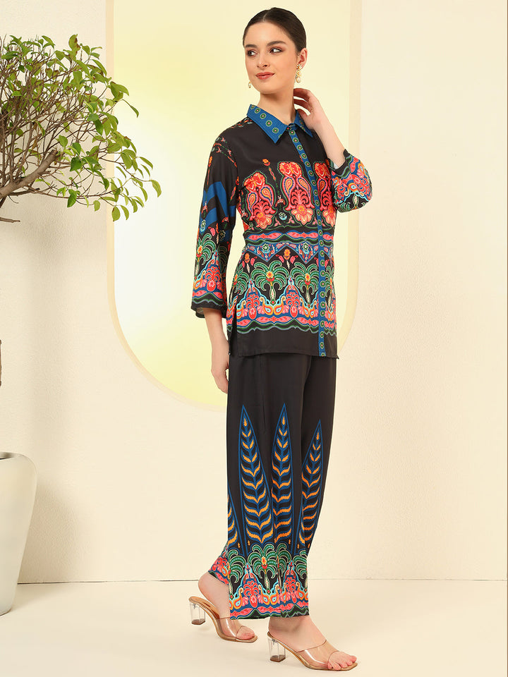 Nehamta Women's Multicolor Polyester Co-Ord Set