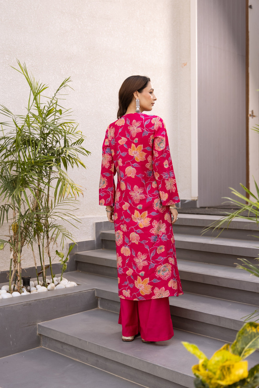 Nehamta Women's Rani Modal Muslin Kurta & Palazzo Set