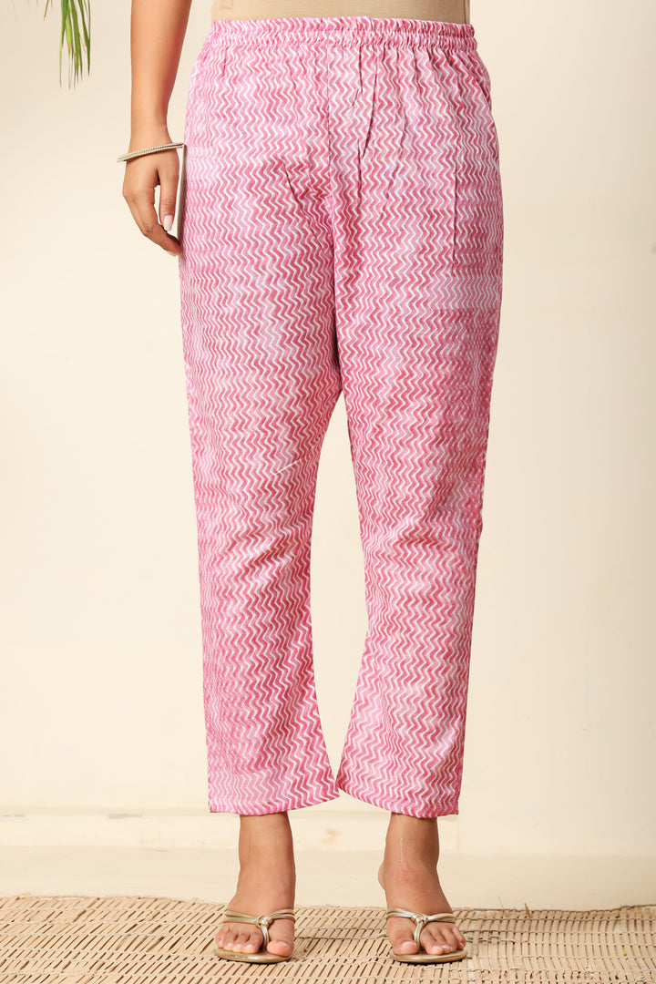 Nehamta Women's Pink Cotton rayon Kurta, Pant & Dupatta Set