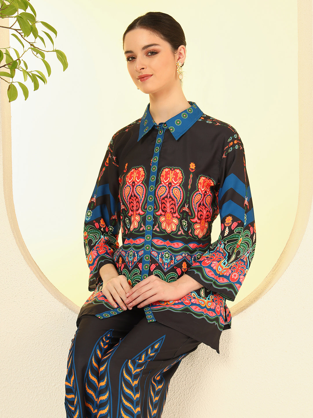 Nehamta Women's Multicolor Polyester Co-Ord Set