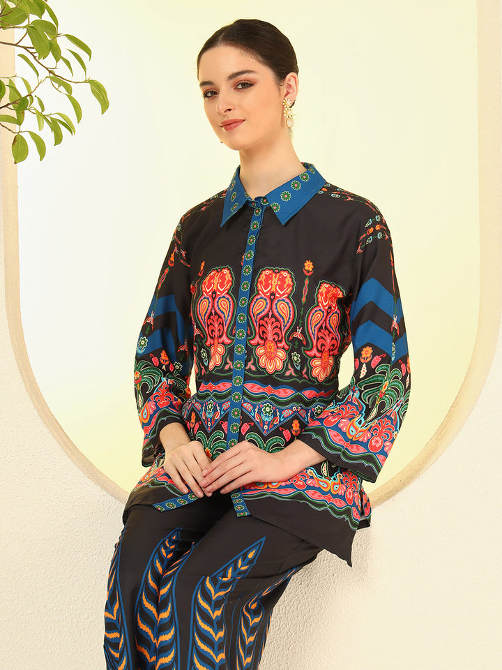 Nehamta Women's Multicolor Polyester Co-Ord Set