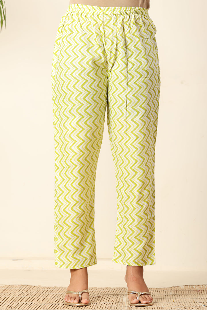 Nehamta Women's Lime Green Cotton rayon Kurta, Pant & Dupatta Set