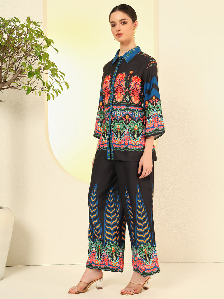 Nehamta Women's Multicolor Polyester Co-Ord Set