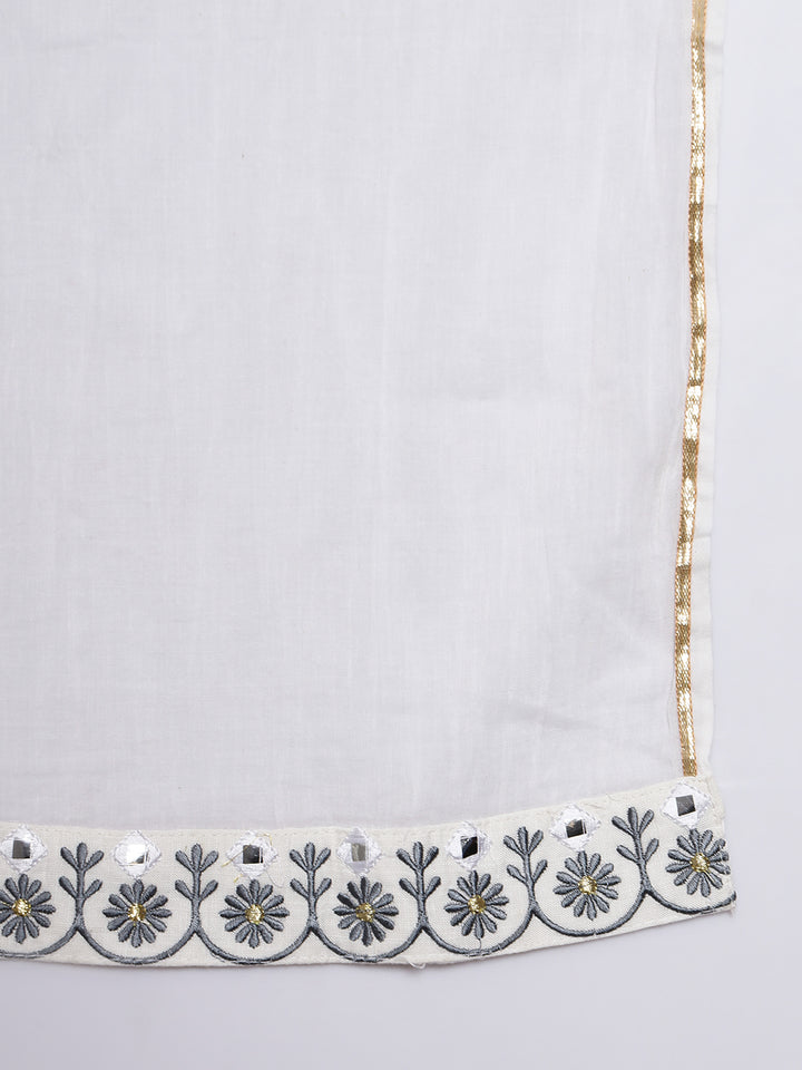 Lurex Art Silk Embellished Solid White Women Dupatta