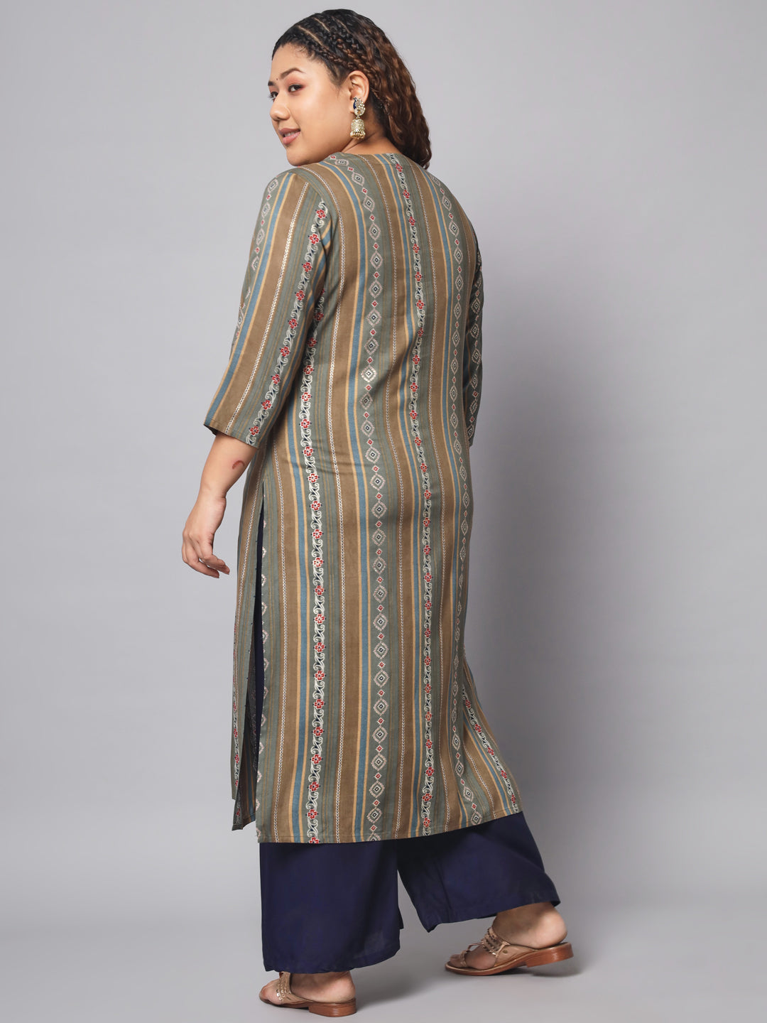 Women Multicolor Rayon Straight  Kurta