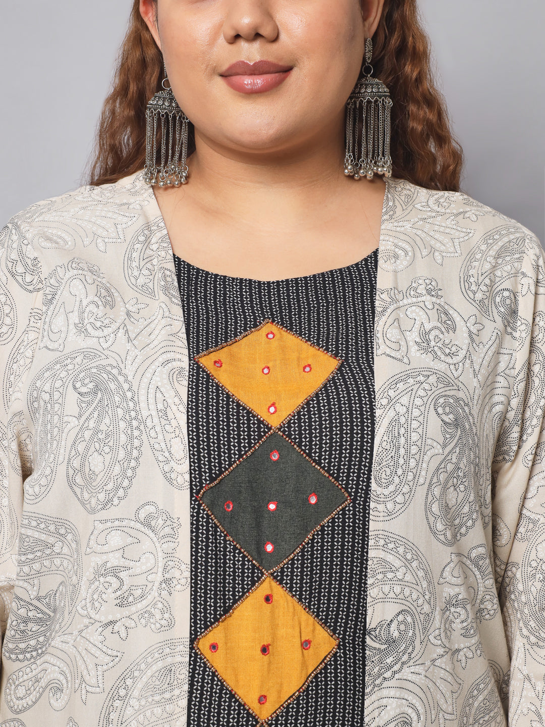 Women Ethnic Jacket, Top and Palazzo Set Viscose Rayon