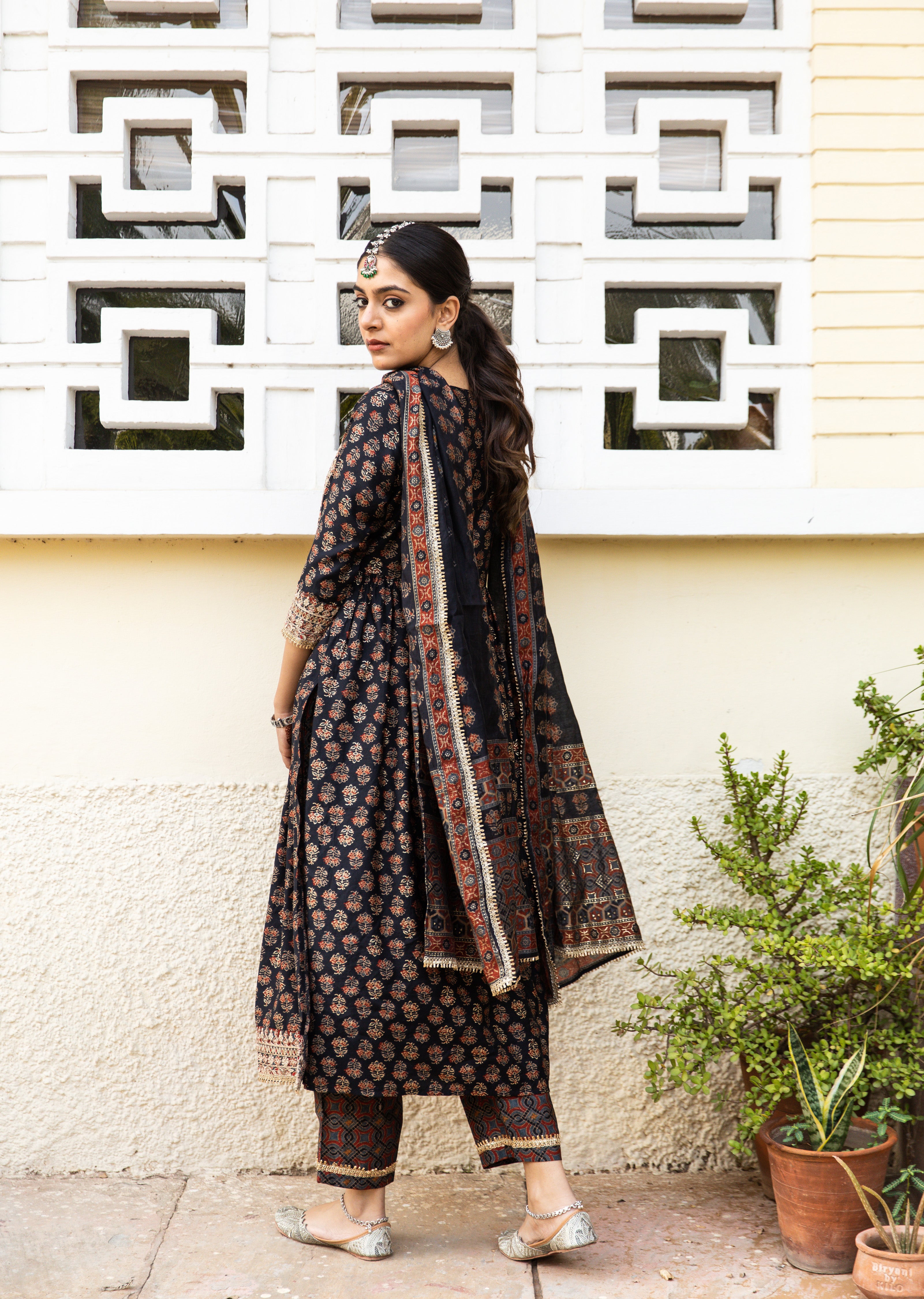 Kurta Sets Women Black and Beige Printed Pure Cotton Kurta Trousers &  Dupatta Indian Dress Salwar Kameez Punjabi Suit Kurti Palazzo - Etsy